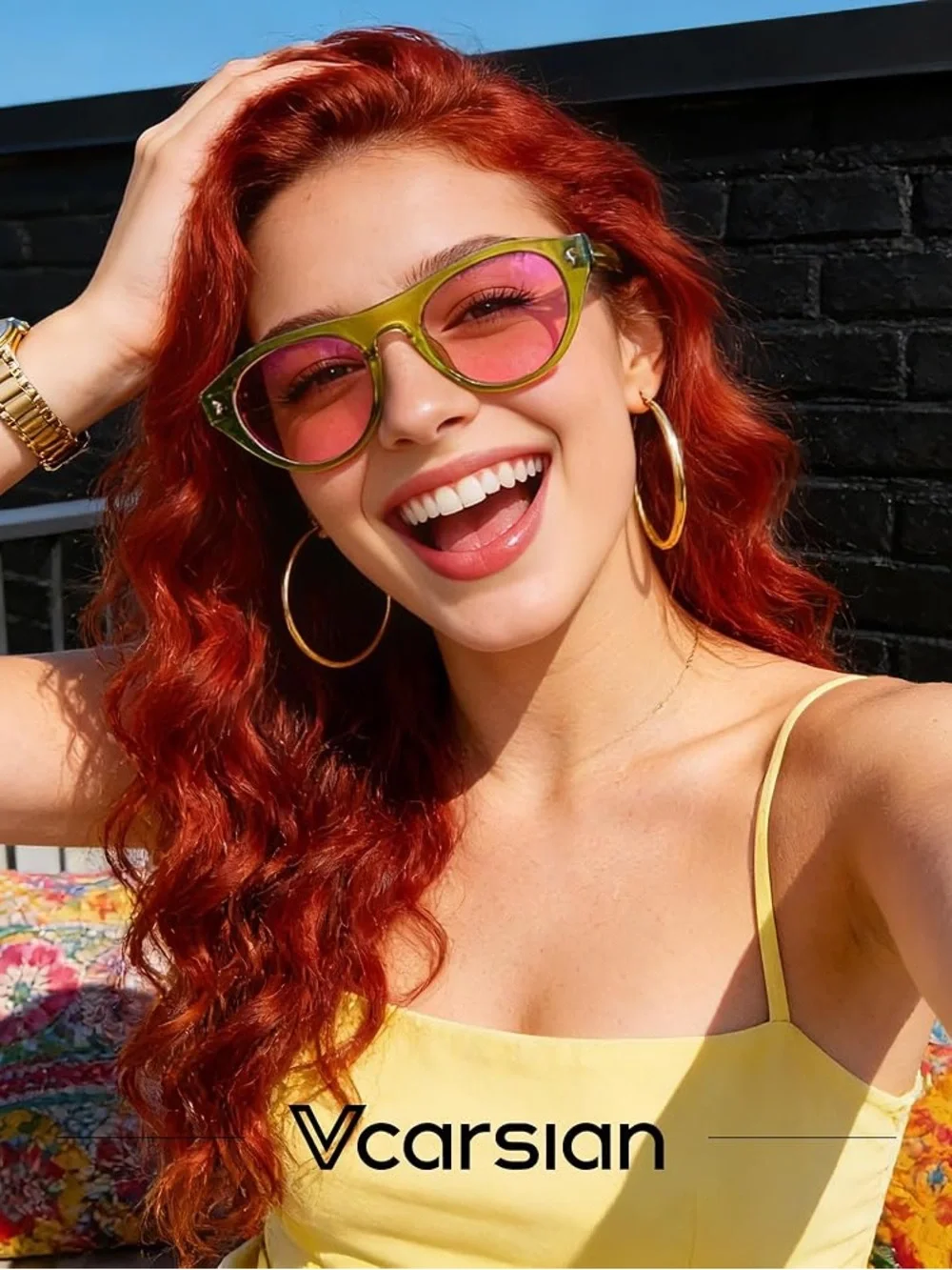Retro Oval Cat Eye Sunglasses for Women, 2 pack